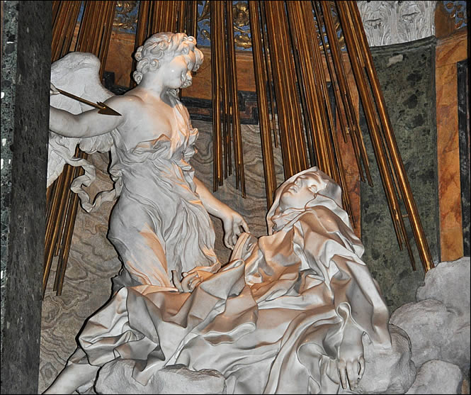 Détail de l'extase de Sainte Thérèse d'Avila