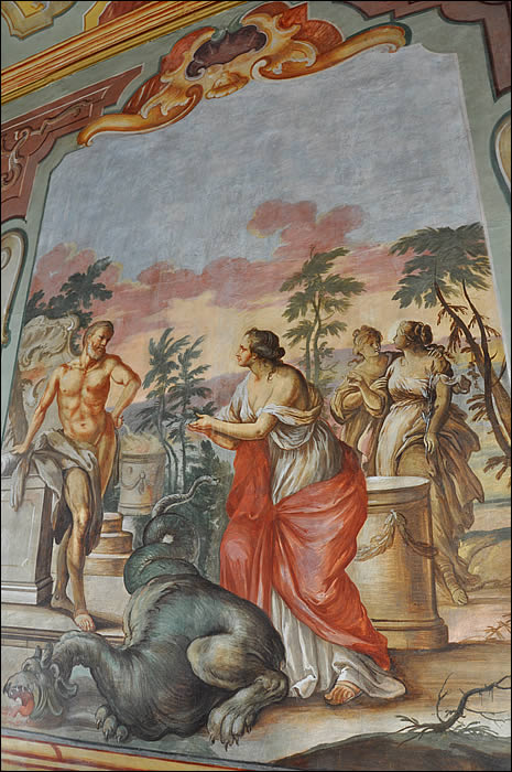 Fresque représentant Hercule et Déjanire