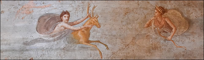 Artemis dans la fresque du sacrifice d'Iphigénie
