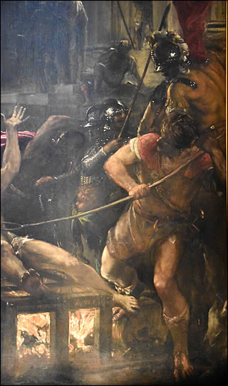 Détail du tableau du martyre de Saint Laurent du Titien
