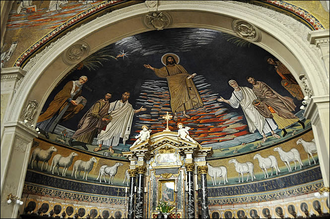 La mosaïque de l'égise Saints Côme et Damien